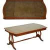 New Pamono Large Vintage Hunter Green Leather Topped Coffee Table