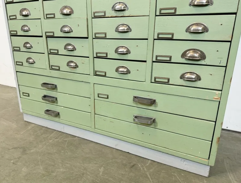Sale Pamono Large Vintage Industrial Green Drawer Cabinet, 1960s