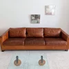 Sale Pamono Large Vintage Italian Cognac Leather Low Slung Sofa from Molinari, 1980s
