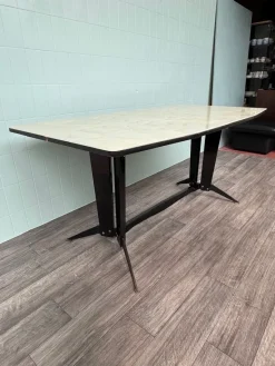 Pamono Large Vintage Italian Dining Table in Metal and Glass, 1960s> Dining Tables & Sets