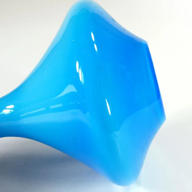New Pamono Large Vintage Italian Empoli Blue Cased Glass Genie Bottle Decanter, 1960s