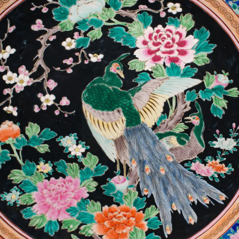 Pamono Large Vintage Japanese Decorative Serving Plate, 1940s> Serving Dishes