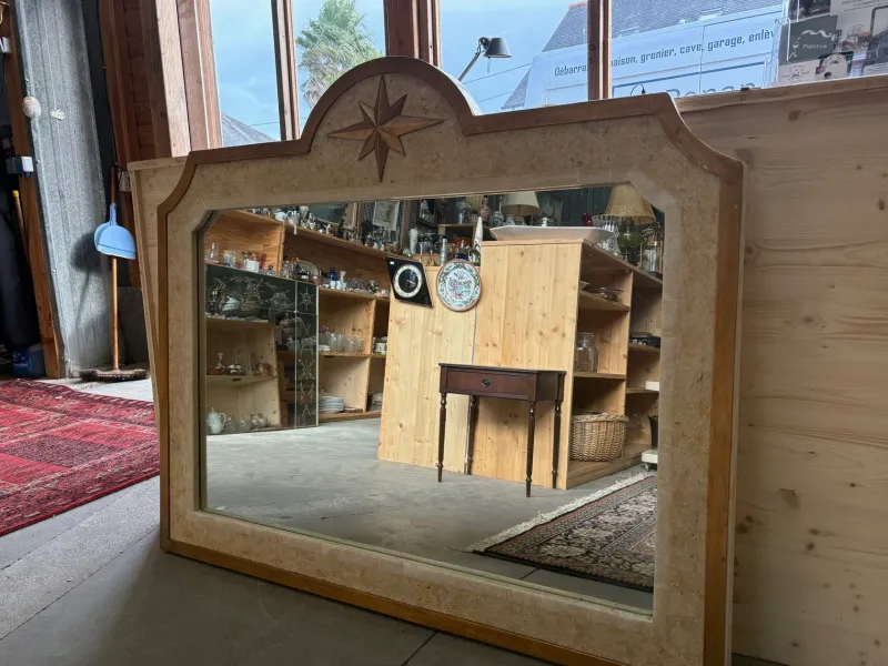 Clearance Pamono Large Vintage Mirror in White Marble from Maison Fournier, 1970s