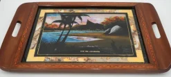 New Pamono Large Vintage Morpho Butterfly Wings Serving Tray