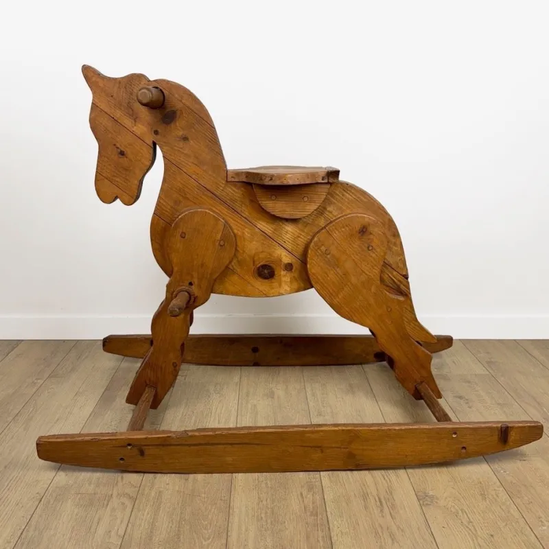 Hot Pamono Large Vintage Pine Rocking Horse, 1970s