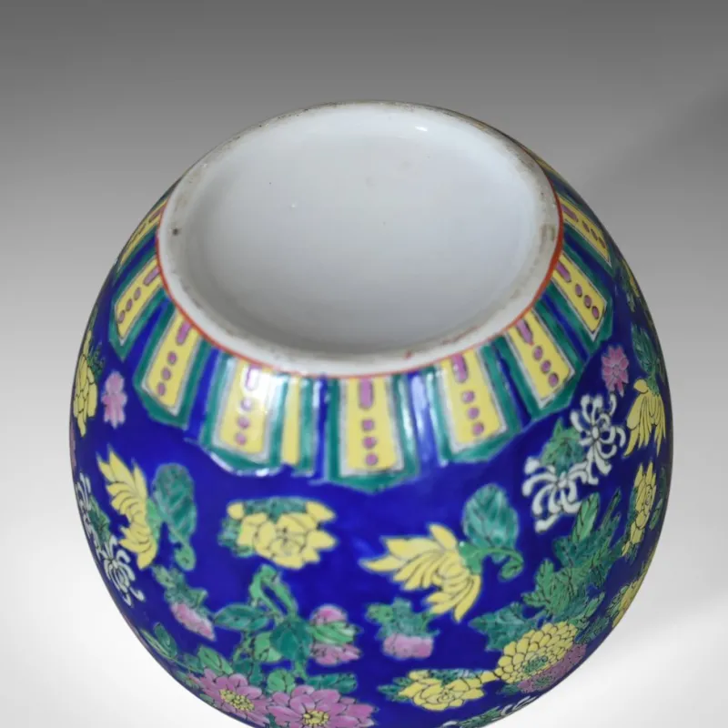 Pamono Large Vintage Polychrome Ceramic Ginger Jar> Bottles, Carafes & Jugs