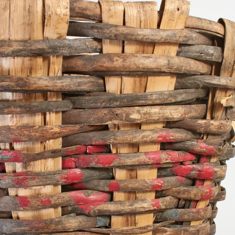 Pamono large Vintage Portuguese Grape Harvest Log Basket, 1950s> Trunks Crates & Baskets