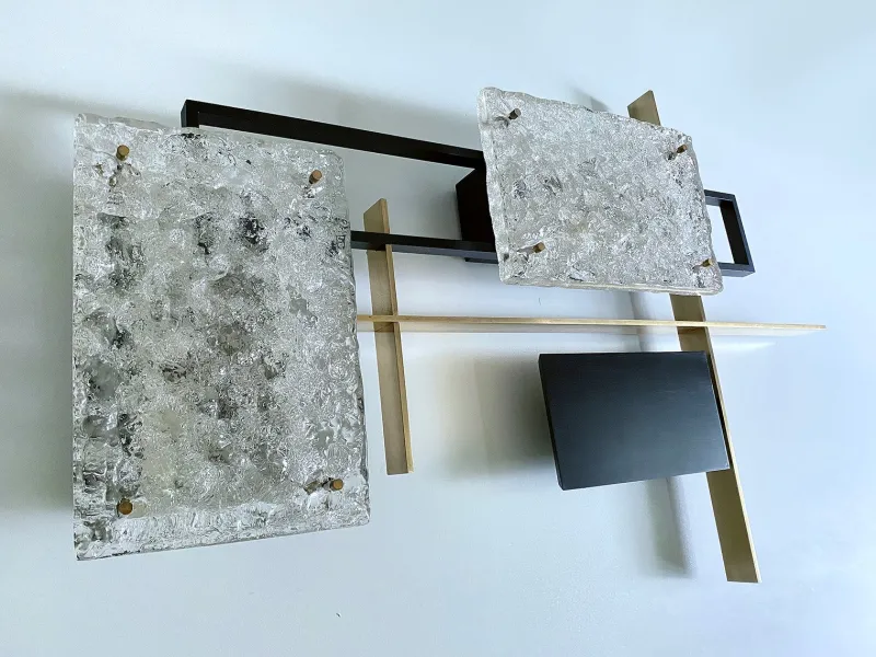 Pamono Large Vintage Sculptural Murano Glass Sconce from Arlus, 1960s> Wall Lights & Sconces