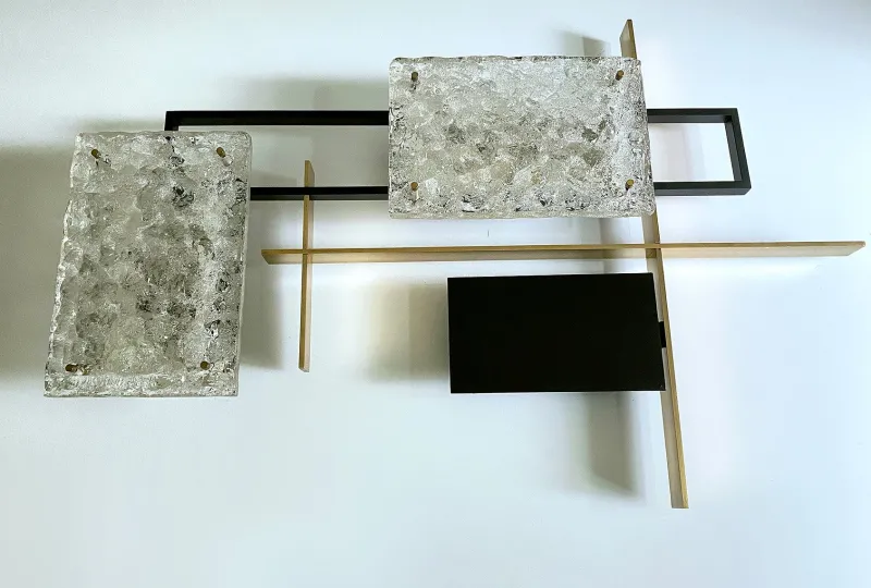 Pamono Large Vintage Sculptural Murano Glass Sconce from Arlus, 1960s> Wall Lights & Sconces
