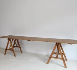 Pamono Large Vintage Trestle Table, 1940s><noscript><img width=