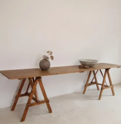 Pamono Large Vintage Trestle Table, 1940s><noscript><img width=
