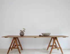 Pamono Large Vintage Trestle Table, 1940s><noscript><img width=