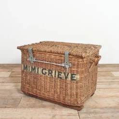 New Pamono Large Vintage Wicker Theatre Prop Basket Trunk