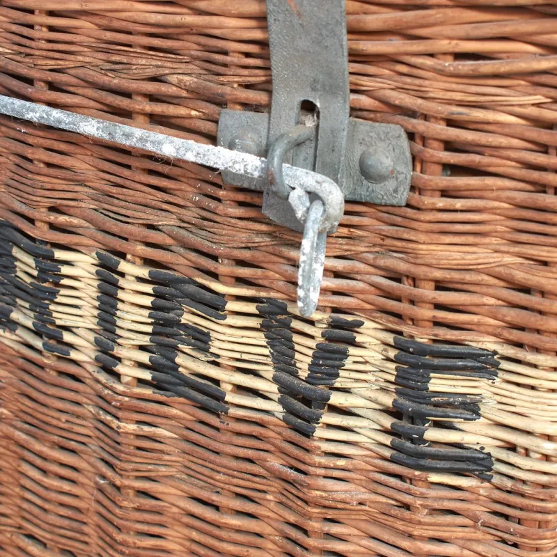New Pamono Large Vintage Wicker Theatre Prop Basket Trunk