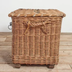 New Pamono Large Vintage Wicker Theatre Prop Basket Trunk