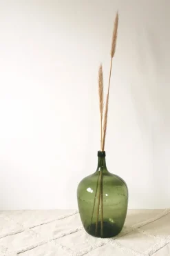 New Pamono Large Vintage Wine Balloon in Green Glass, Italy, 1950s