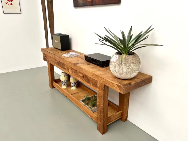 Pamono Large Vintage Workbench in Oak, 1970s> Worktables & Workbenches