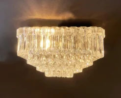 Pamono Large Wall or Ceiling Lamp Crystal Cluster Square Cascade, Attr. Helena Tynell for Limburger Leuchten, Germany, 1960s by Helena Tynell> Ceiling Lights