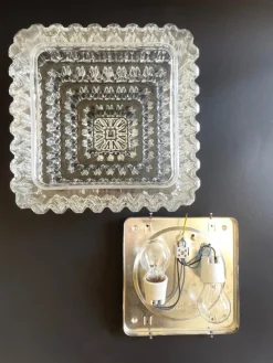 Pamono Large Wall or Ceiling Lamp Crystal Cluster Square Cascade, Attr. Helena Tynell for Limburger Leuchten, Germany, 1960s by Helena Tynell><noscript><img width=