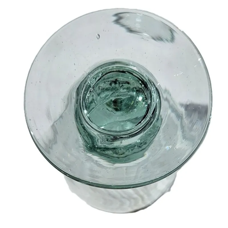 Pamono Large Water Glasses in Thick Soft Green Glass from Maison Biot, 1970s, Set of 6> Glassware