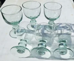 Pamono Large Water Glasses in Thick Soft Green Glass from Maison Biot, 1970s, Set of 6><noscript><img width=