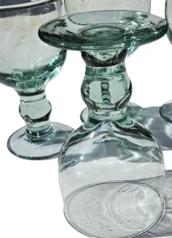 Pamono Large Water Glasses in Thick Soft Green Glass from Maison Biot, 1970s, Set of 6><noscript><img width=