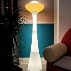 Pamono Large White and Yellow Murano Glass Column Lamp, 1960s><noscript><img width=