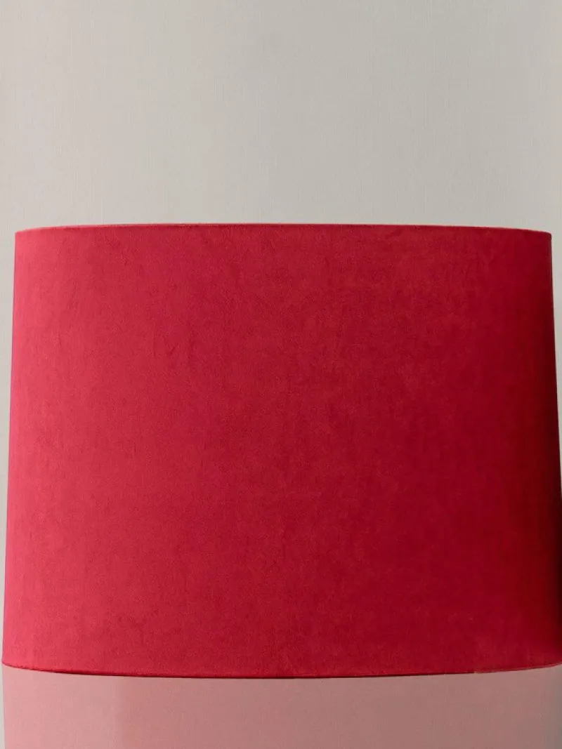 Online Pamono Large Wilhelmina Regina Delft Blue Table Lamp with New Red Velvet Lampshade