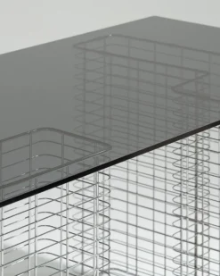 Pamono Large Wire Desk in Glass and Metal by Terence Conran, 1980s><noscript><img width=