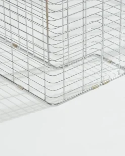 Pamono Large Wire Desk in Glass and Metal by Terence Conran, 1980s><noscript><img width=