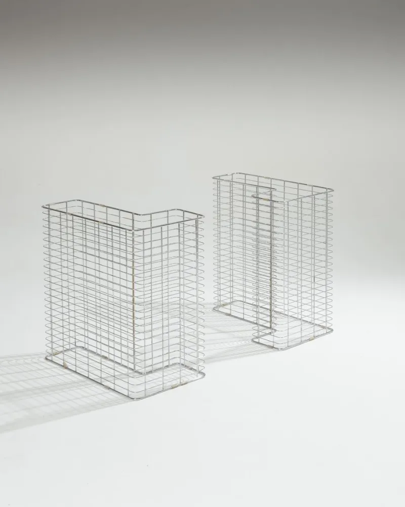 Pamono Large Wire Desk in Glass and Metal by Terence Conran, 1980s> Desks