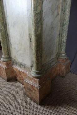 Hot Pamono Large Wooden Columns in Faux Marble, Set of 2
