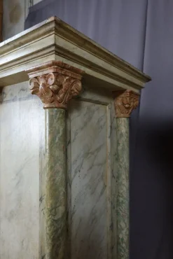 Hot Pamono Large Wooden Columns in Faux Marble, Set of 2