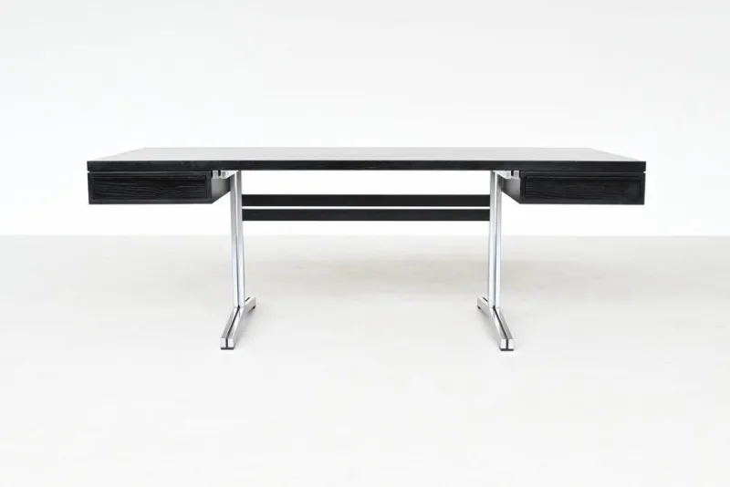 Outlet Pamono Large Writing Desk in Black by Theo Tempelman for AP Originals, Netherlands, 1960s