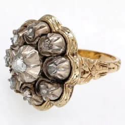 Clearance Pamono Late Georgian Rose-Cut Diamond Cluster Ring, 1830