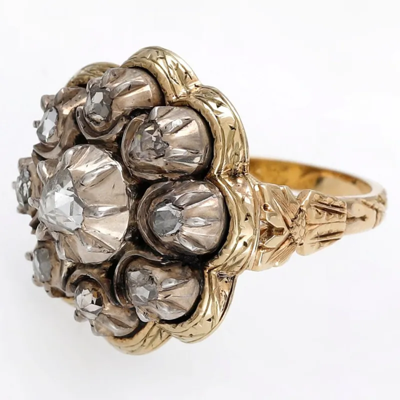 Clearance Pamono Late Georgian Rose-Cut Diamond Cluster Ring, 1830