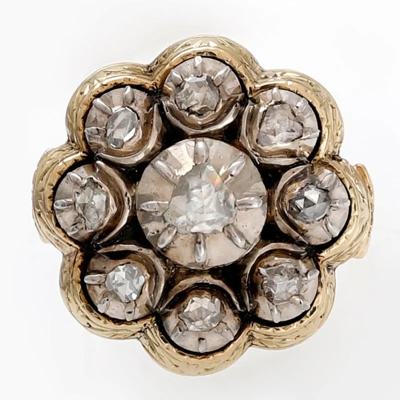 Clearance Pamono Late Georgian Rose-Cut Diamond Cluster Ring, 1830
