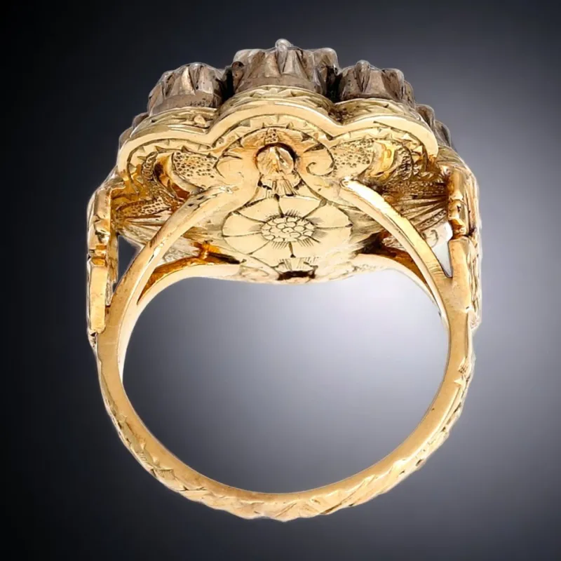 Clearance Pamono Late Georgian Rose-Cut Diamond Cluster Ring, 1830