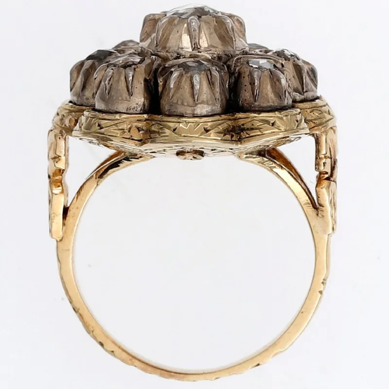 Clearance Pamono Late Georgian Rose-Cut Diamond Cluster Ring, 1830