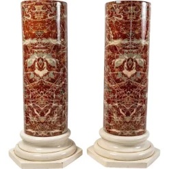 Pamono Late 19th Century Ceramic Columns, Set of 2> Architectural Elements