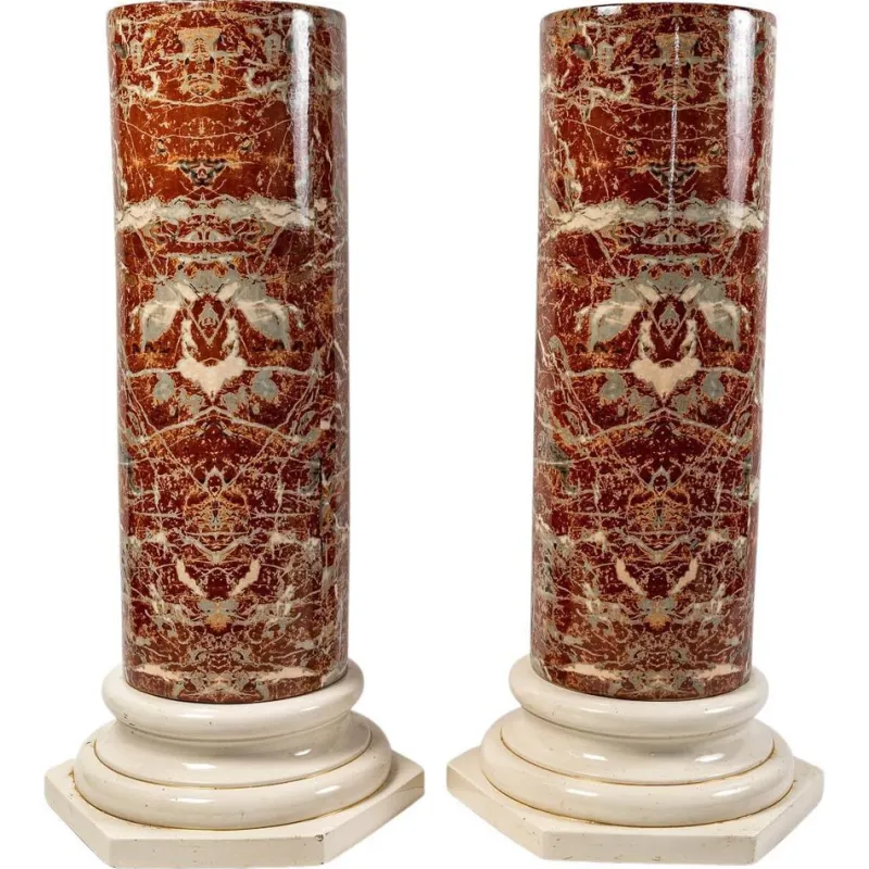 Pamono Late 19th Century Ceramic Columns, Set of 2> Architectural Elements