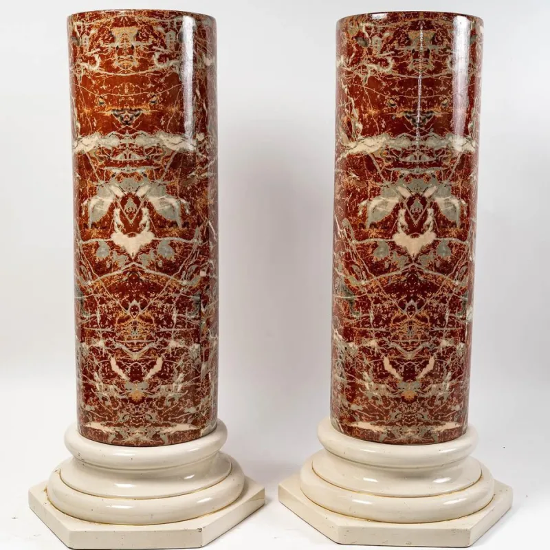 Pamono Late 19th Century Ceramic Columns, Set of 2> Architectural Elements
