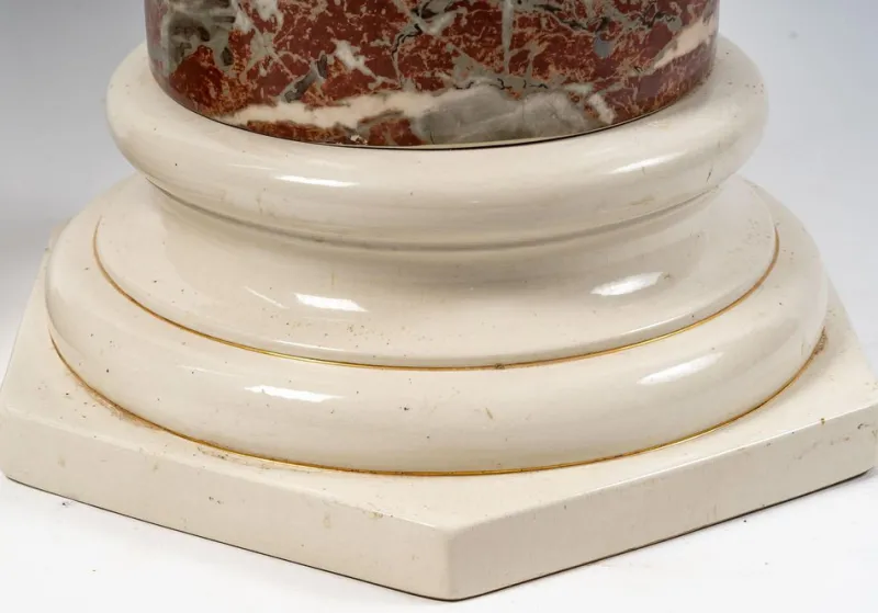Pamono Late 19th Century Ceramic Columns, Set of 2> Architectural Elements