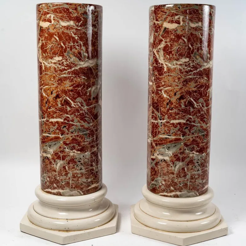 Pamono Late 19th Century Ceramic Columns, Set of 2> Architectural Elements