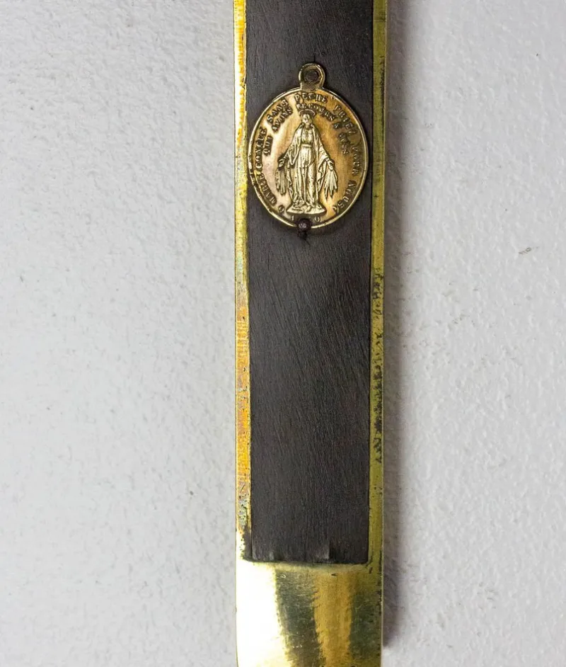 Outlet Pamono Late 19th Century French Brass Crucifix with Miraculous Medal, 1880s