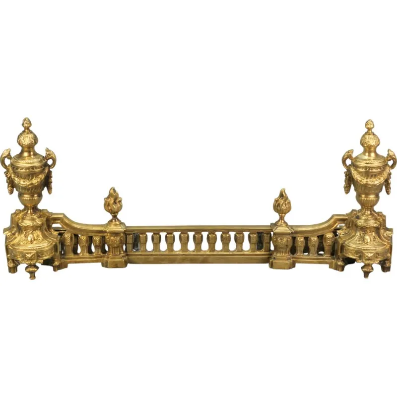 Online Pamono Late 19th Century French Bronze Fireplace Fender Set, 1890s, Set of 3