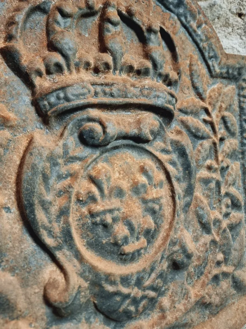 Pamono Late 17th Century French Cast Iron Fireback with Crowned Crest> Fireplaces And Mantels