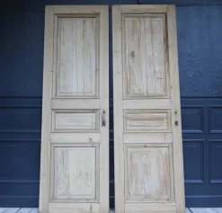 Pamono Late 19th Century French Pine Doors, 1890s, Set of 2> Architectural Elements