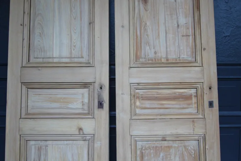 Pamono Late 19th Century French Pine Doors, 1890s, Set of 2> Architectural Elements