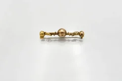 Clearance Pamono Late 19th Century Gold Brooch with Diamond, Ruby and Sapphire